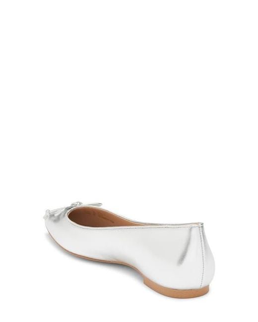 Stuart Weitzman White Gabby Bow Flat