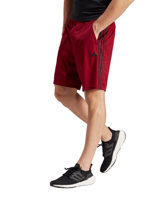 Adidas Red Tr-es Piqué 3-stripes Running Shorts for men