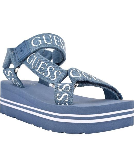 Guess Blue Avin Platform Sandal