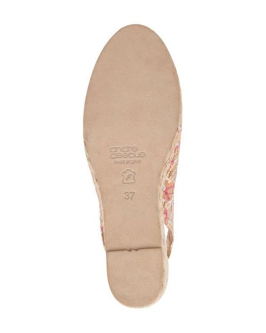 Andre Assous Brown Audrey Slingback Peep Toe Espadrille Wedge Sandal