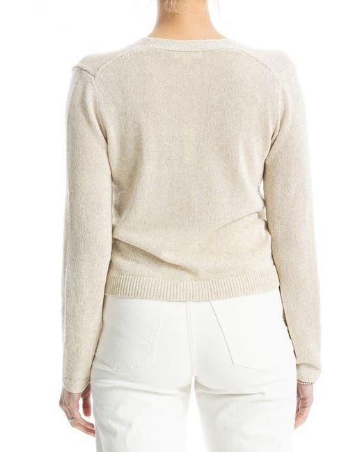 Max Studio White V-Neck Cardigan
