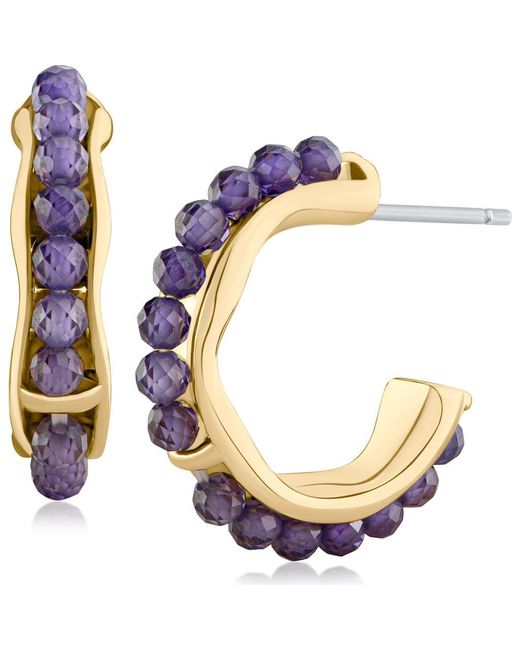 Jardin Metallic Cubic Zirconia Hoop Earrings