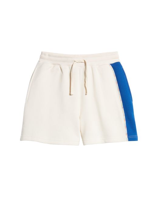 Native Youth White Colorblock Cotton Blend Shorts for men