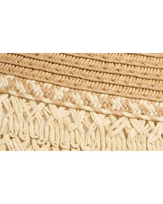 Vince Camuto White Textured Straw Floppy Hat