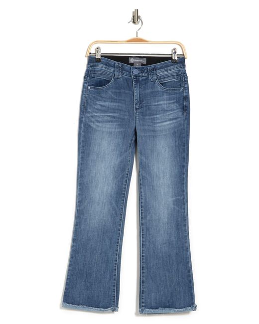 Frayed Crop Jeans In Mid Blue Artisinal 