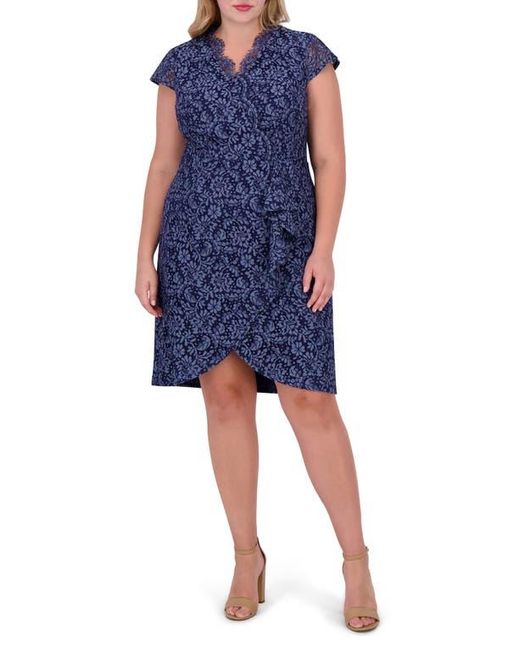 Vince Camuto Scallop Ruffle Sheath Dress in Blue | Lyst Vince Camuto Scallop Ruffle Sheath Dress in Blue | Lyst