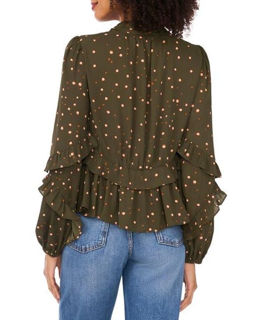 Ted Baker Multicolor Ruffle V-Neck Button Top