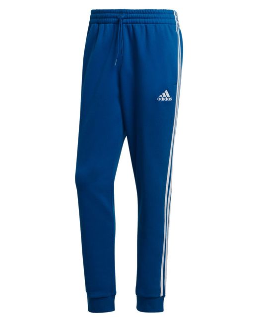 adidas Fleece Essentials French Terry Tapered-cuff 3-stripes Pants In ...