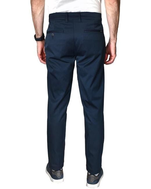 Vintage 1946 Blue Performance Flat Front Pants for men