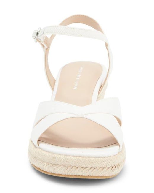 Stuart Weitzman White Miami Espadrille Wedge Sandal