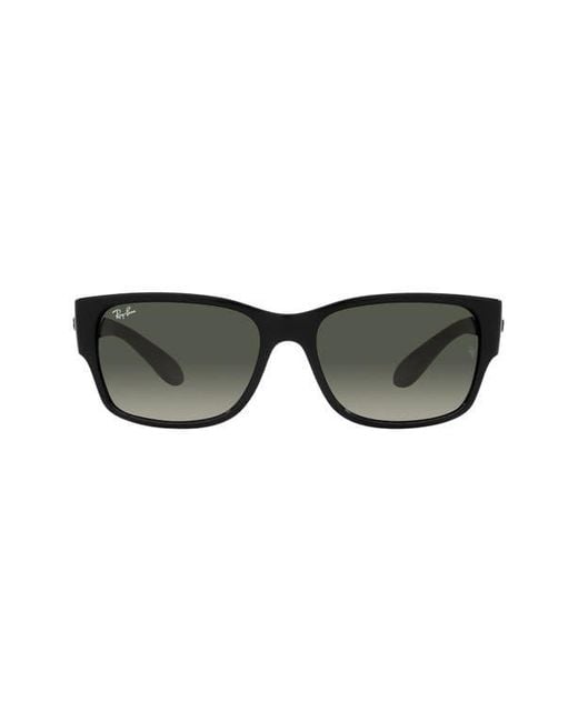Ray-Ban Black 58Mm Gradient Polarized Rectangular Sunglasses