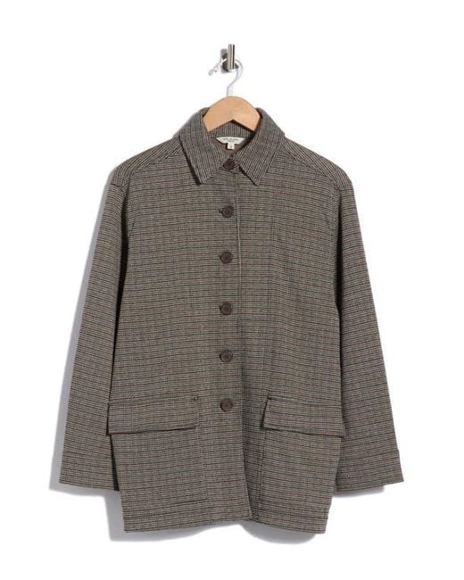 Max Studio Brown Houndstooth Button Front Jacket
