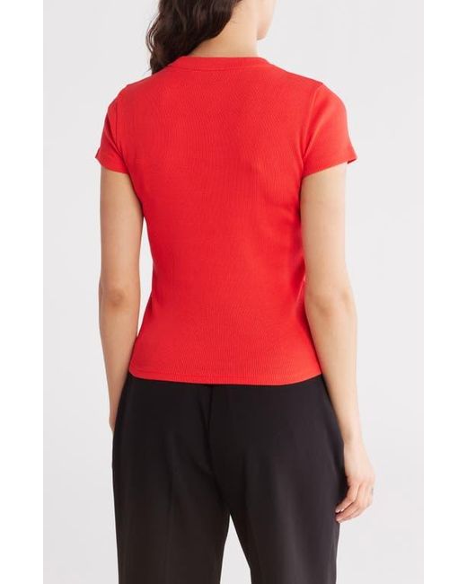 Theory Red Stretch Rib Tiny Tee