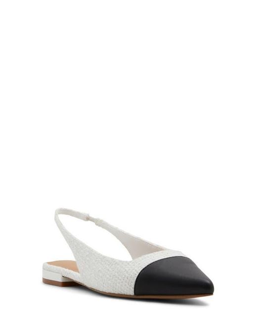 ALDO White Fleure Slingback Pointed Cap Toe Flat