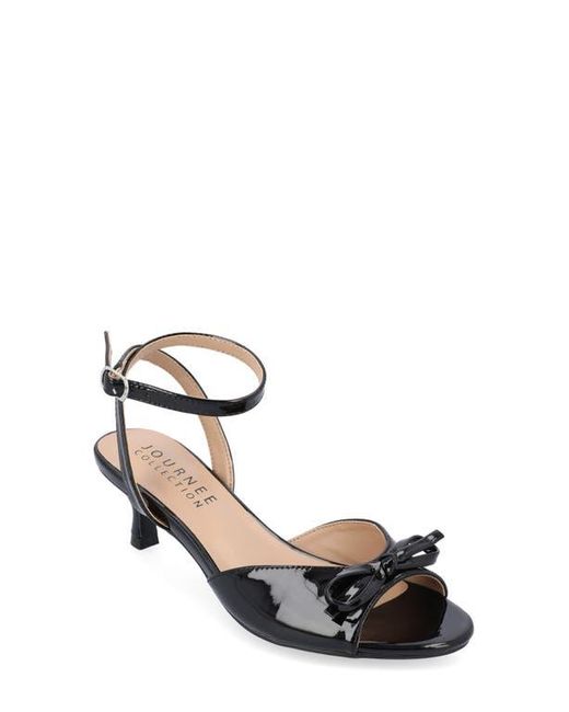 Journee Collection Black Jennifer Bow Ankle Strap Sandal