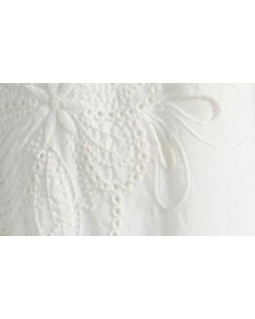 Rails White Prina Cotton Eyelet Skirt