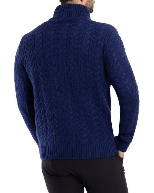 Xray Jeans Blue Cable Knit Turtleneck Sweater for men