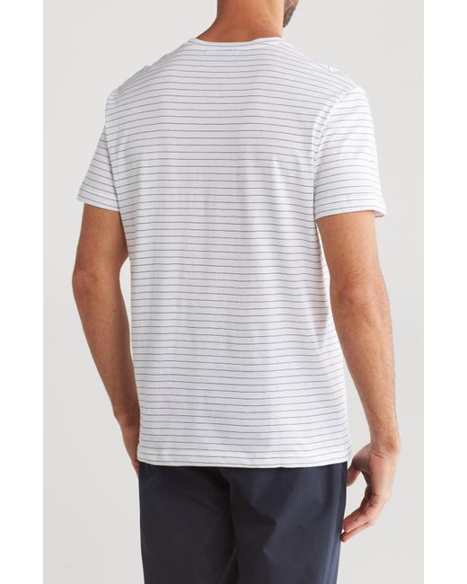 Slate & Stone White Stripe Pocket T-shirt for men