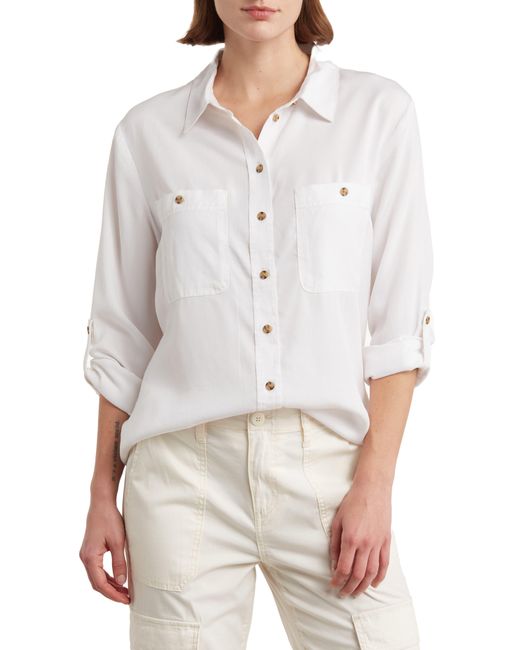 Sanctuary White ® Lyocell Boyfriend Button-up Shirt