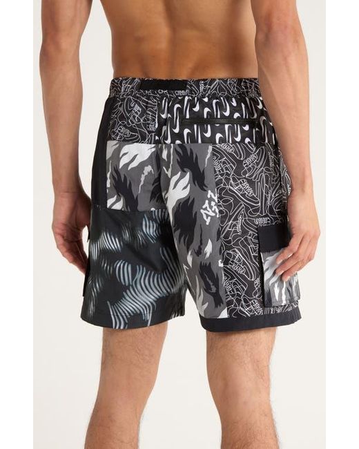 Nike Black 7-Inch Volley Swim Trunks for men