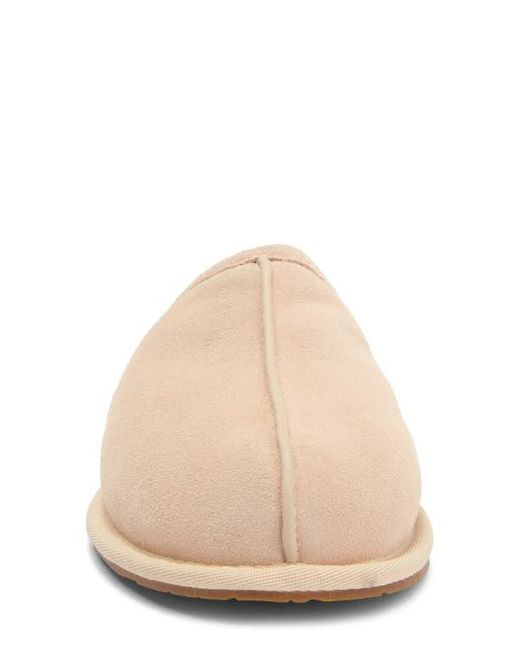 Ugg Natural Plush Wool-Blend Scuff Slippers