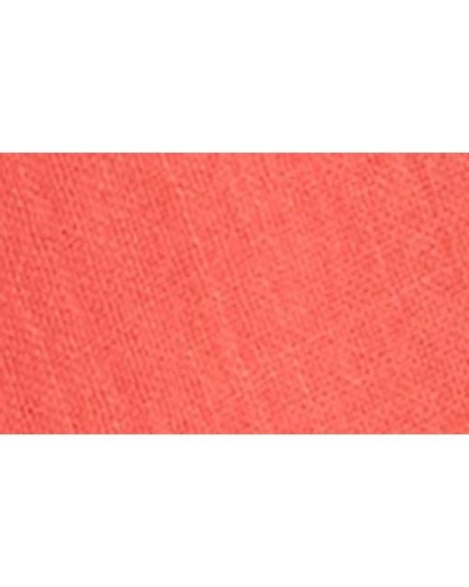 Bruno Magli Red Solid Fringe Scarf
