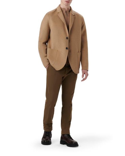 Bugatchi Brown Wool Blend Double Button Blazer for men