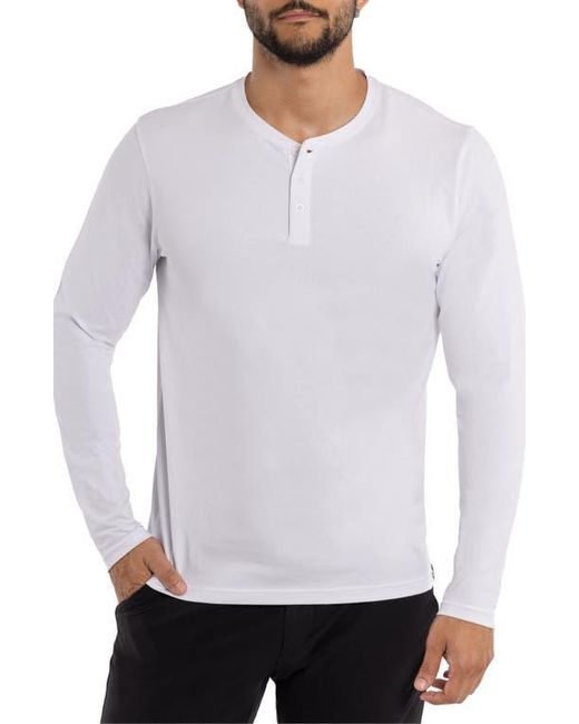 Xray Jeans White Long Sleeve Henley for men