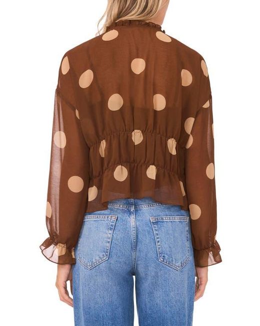 Parker Blue Shirred Waist Button-Up Top