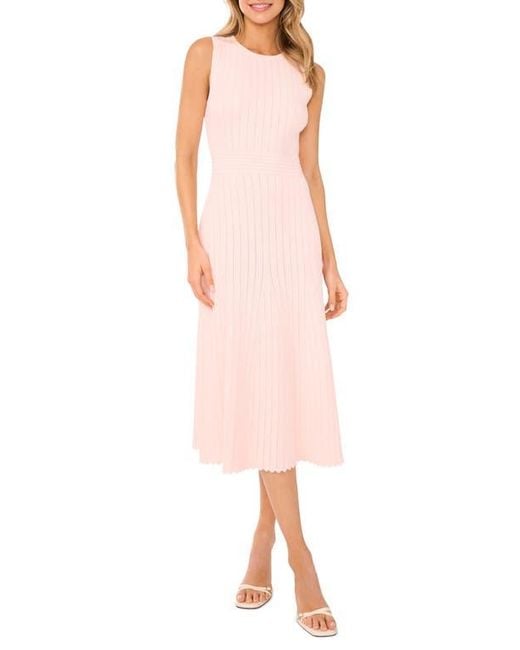 Ted Baker Pointelle Sleeveless Sweater Dress in Pink | Lyst