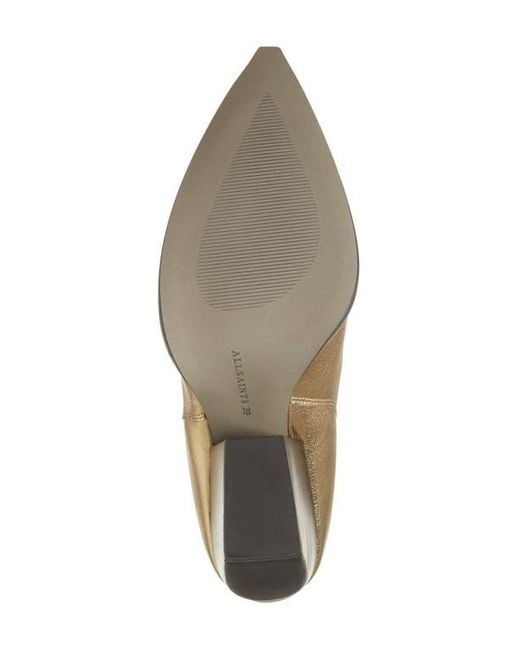 AllSaints Brown Ria Metallic Chelsea Boot