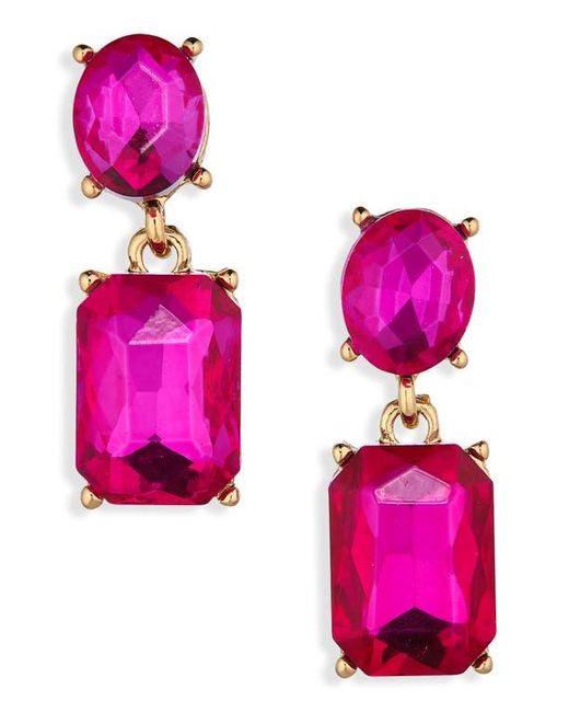 Cara Pink Rectangular Drop Earrings