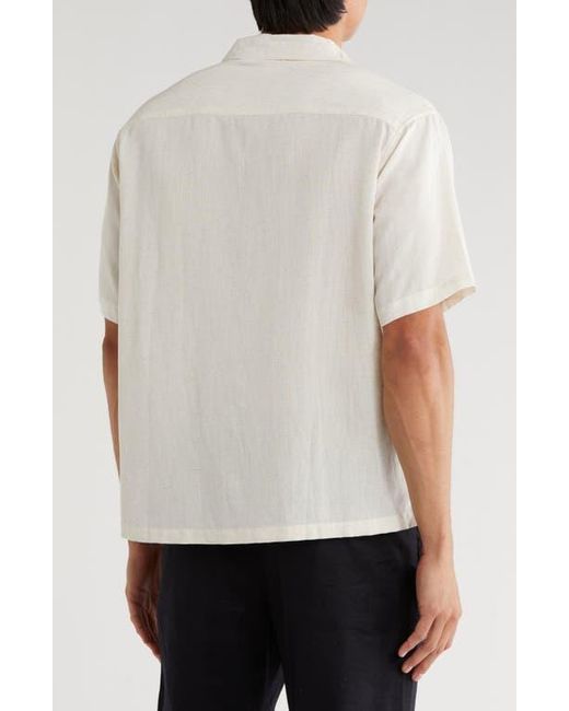 T.R. Premium White Boxy Fit Floral Embroidered Camp Shirt Boxy Fit Sun Embroidered Camp Shirt for men