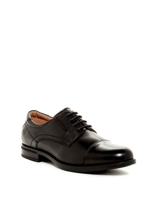 Florsheim Black Leather Cap-Toe Derby Oxfords for men