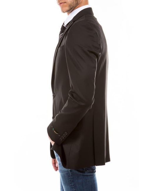 ZEGARIE Black Solid Two Button Notch Lapel Suit Separate Jacket for men