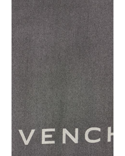 Givenchy Logo Jacquard Wool & Cashmere Scarf in Gray Lyst