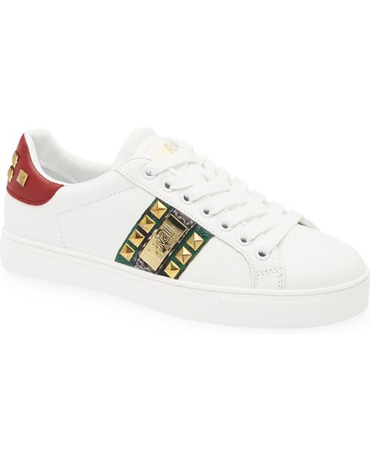 Roberto Cavalli Metallic Logo Hardware Low Top Sneaker