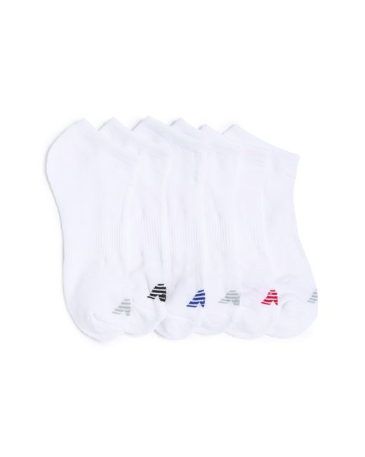 New Balance White 6-pack Performance Low Cut Socks for men