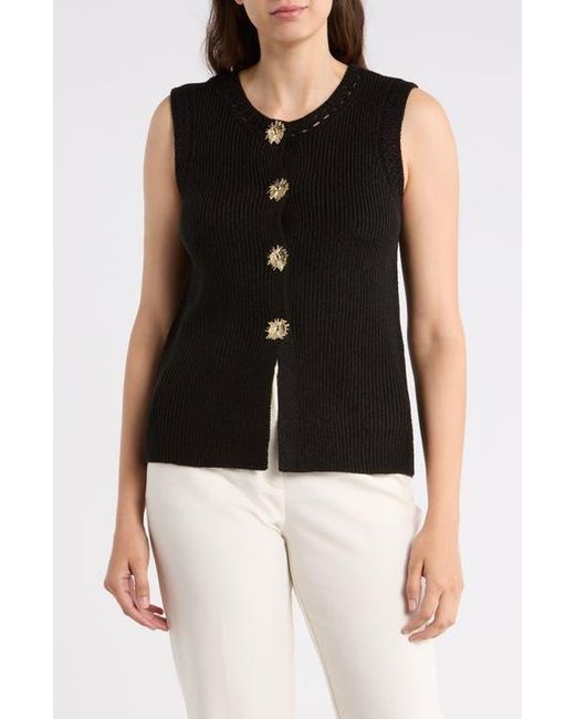 Gemma Jane Black Button-Up Sweater Vest