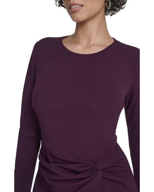 Calvin Klein Purple Knot Waist Midi Sheath Dress