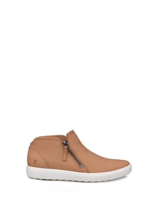 Ecco Brown Soft 7 Mid Top Zip Sneaker