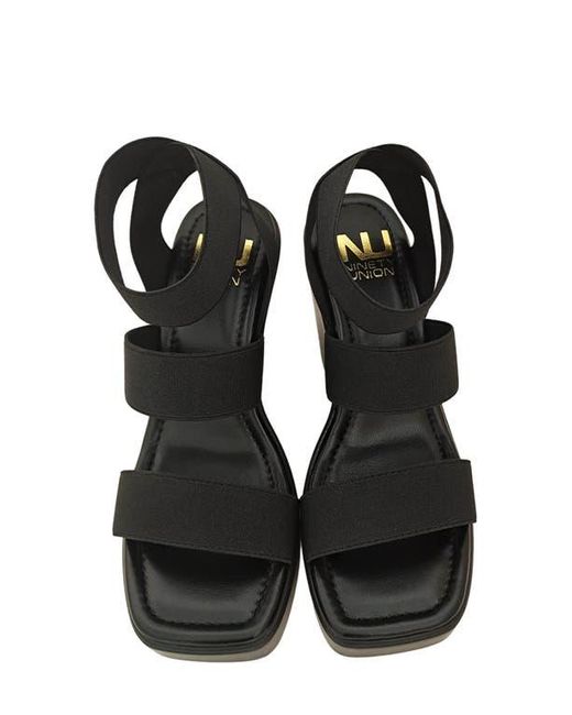 Ninety Union Black Paige Elastic Strap Wedge Sandal