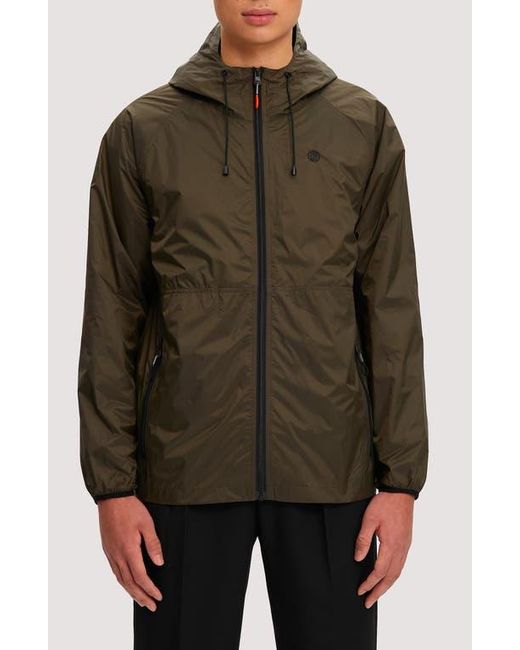 Noize Brown Hooded Windbreaker for men