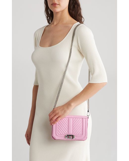 Rebecca Minkoff Pink Chevron Quilt Leather Crossbody Bag