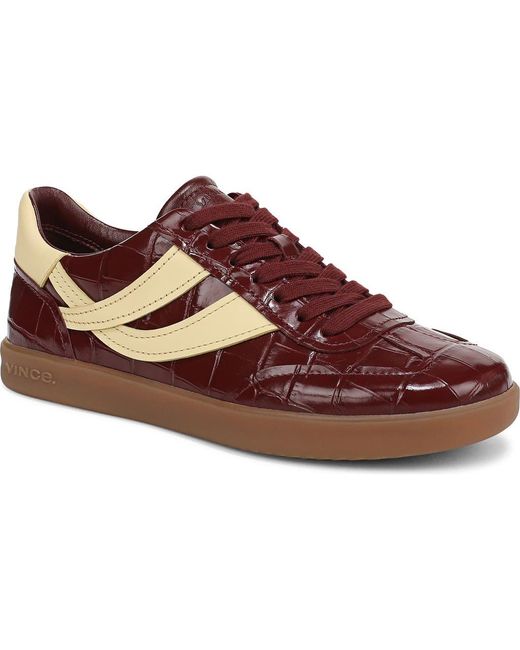 Vince Brown Oasis Croc Embossed Sneaker