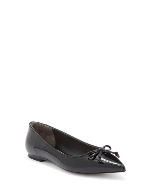 Stuart Weitzman Black Gabby Pointed Toe Bow Flat