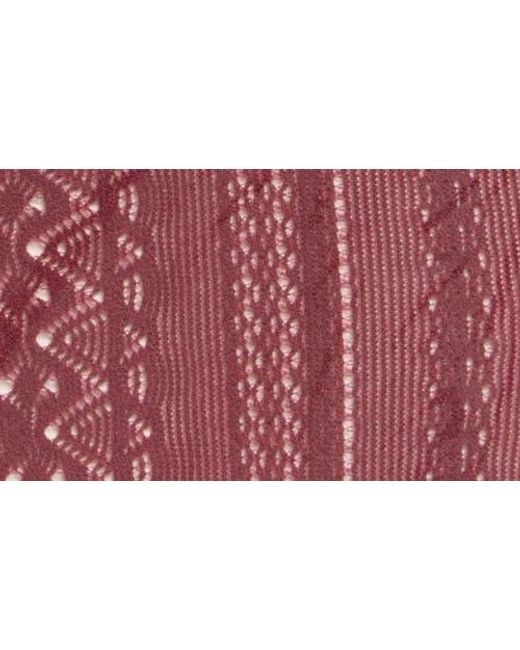 Nordstrom Red Vertical Pattern Mesh Tights