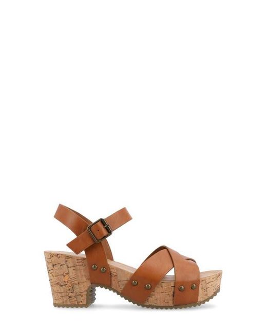Journee Collection Brown Platform Sandal