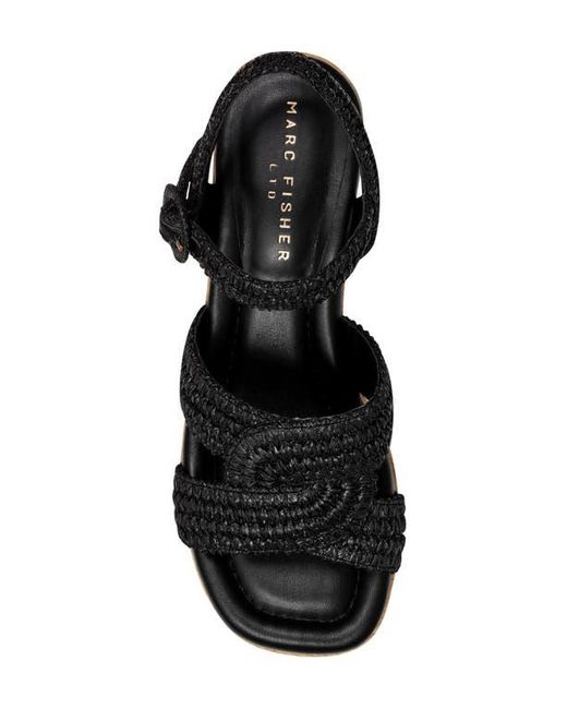 Marc Fisher Black Payley Ankle Strap Platform Sandal