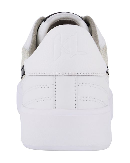 Karl Lagerfeld | Men's Leather/suede Side K Lace Up Sneakers | White for men